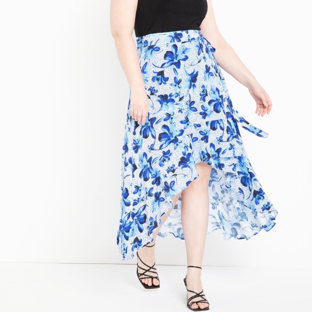 Eloquii Size 20 Floral Wrap Skirt ๐๐ค NEW WITH TAGS - Picture 2 of 8